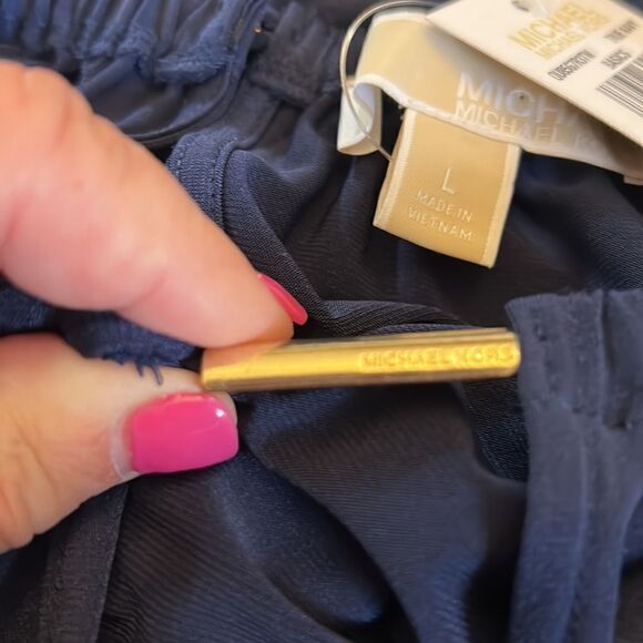 Michael Michael Kors navy halter top with ruffle bottom Size L New - Picture 10 of 13